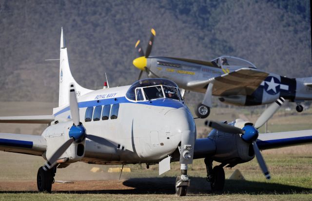 Hawker Siddeley Dove (VH-DHI) - P-51 "Flying Undertaker" in the backgroundbr /Toogoolawah, Queensland, Australia