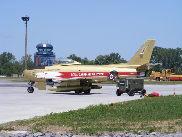 North American F-86 Sabre (C-GSBR) - Vintage wings of canada sabre jet,built by Canadair.Painted in the Golden Hawks air demo team.