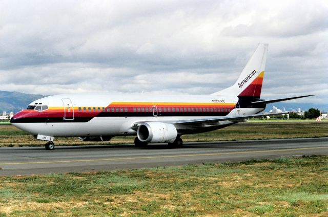 BOEING 737-300 (N306AC) - KSJC-This jet- formerly N306AC is now flying as N679AA with Southwest Airlines- shown here after AirCal/AA merger days in 1987 on taxi to 30L at KSJC. This jet is c/n 23291/1211.