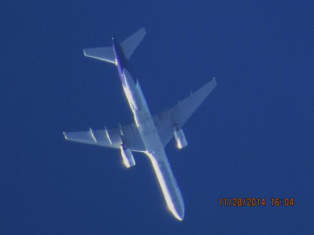 Boeing 757-200 (N905FD) - FedEx flight 378 from MEM to BIL over Baxter Springs Kansas (78KS) at 32,000 feet.