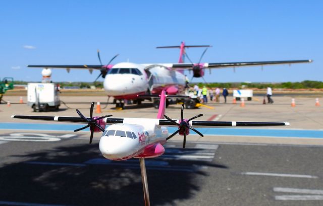 ATR ATR-72 (PR-ATB) - Uma miniatura do ATR 72 da Azul com pintura rosa 