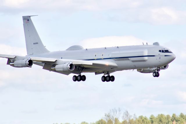 Boeing 707-300 (N404PA) - (5/10/2020) The MIT Lincoln Labs/ USAF 1965 BOEING 707-321B touches down on runway 29 at KBED.  Recently renamed "Sashambre" from it's previous name Hannah, It is one of the last 707's with P & W JT3D-3B in service as the KC-135's have been converted to CFM-56's. 