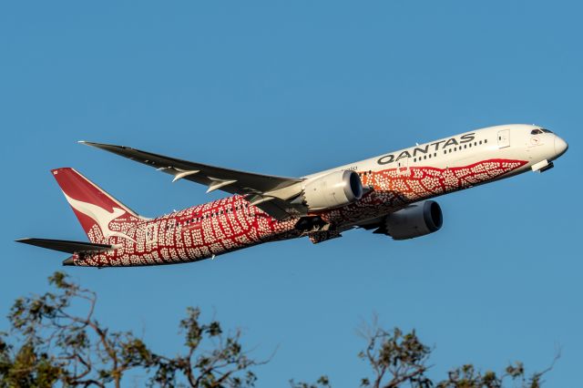 Boeing 787-9 Dreamliner (VH-ZND) - Boeing 787-9 cn 63390-669. QFA VH-ZND Balajinri rwy 21 departure YPPH 13 May 2023