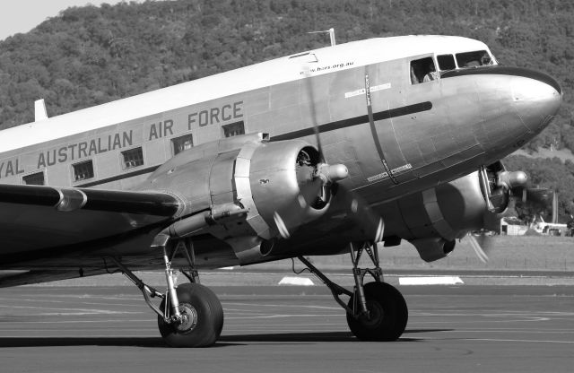 Douglas DC-3 (VH-EAF) - EAF Preparing to depart on an open day for a quick circut. Taken from the HARS apron with a 70-200mm