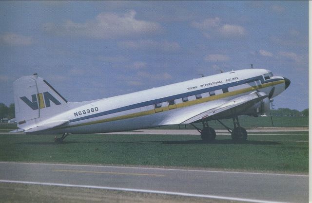 Douglas DC-3 (N6898D) - scanned from postcardbr /Viking International Airlines