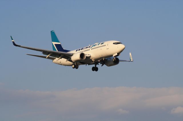 Boeing 737-700 (C-FZWS) - Artriving early evening at Montreal-Trudeau