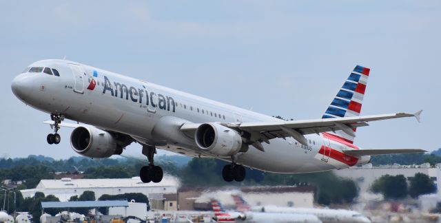 Airbus A321 (N188US) - From the CLT overlook, 7/4/18.