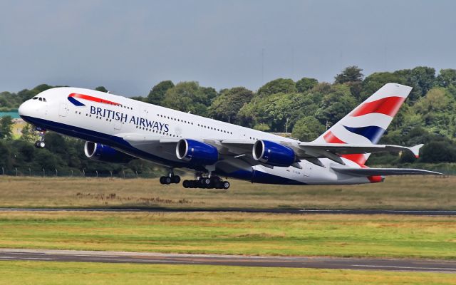 Airbus A380-800 (G-XLEA) - ba a-380 dep shannon 30/7/13.