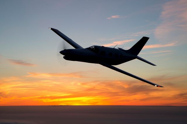 Piper Malibu Meridian (N16TC) - Over the Pacific at sunset