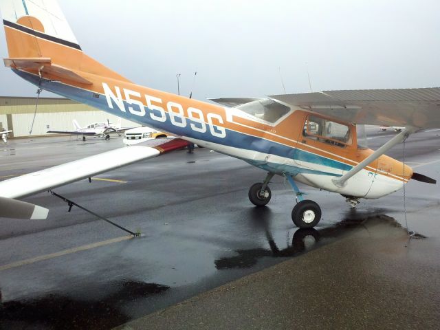 Cessna Commuter (N5589G) - Tiedown ropes snapped in a thunderstorm Roanoke VA  7/4/11.