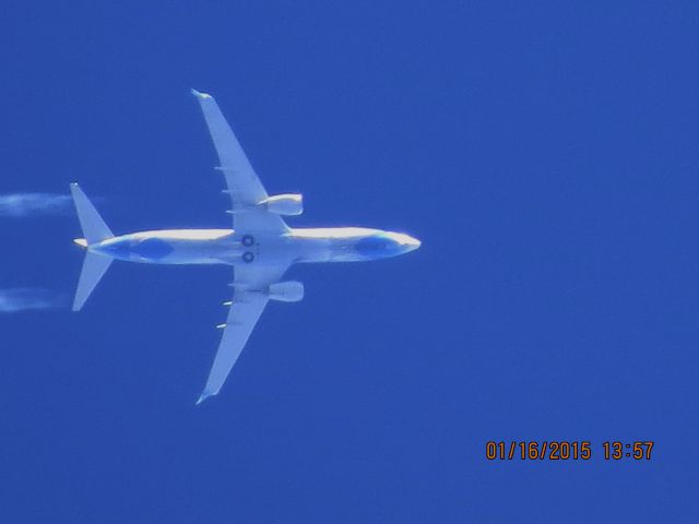 Boeing 737-800 (N559AS) - Alaska Airlines flight 38 from SEA to FLL over Baxter Springs Kansas (78KS) at 35,000 feet.