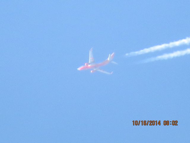 Boeing 737-700 (N469WN) - Southwest Airlines flight 662 from DEN to ATL over Southeastern Kansas at 39,000 feet.