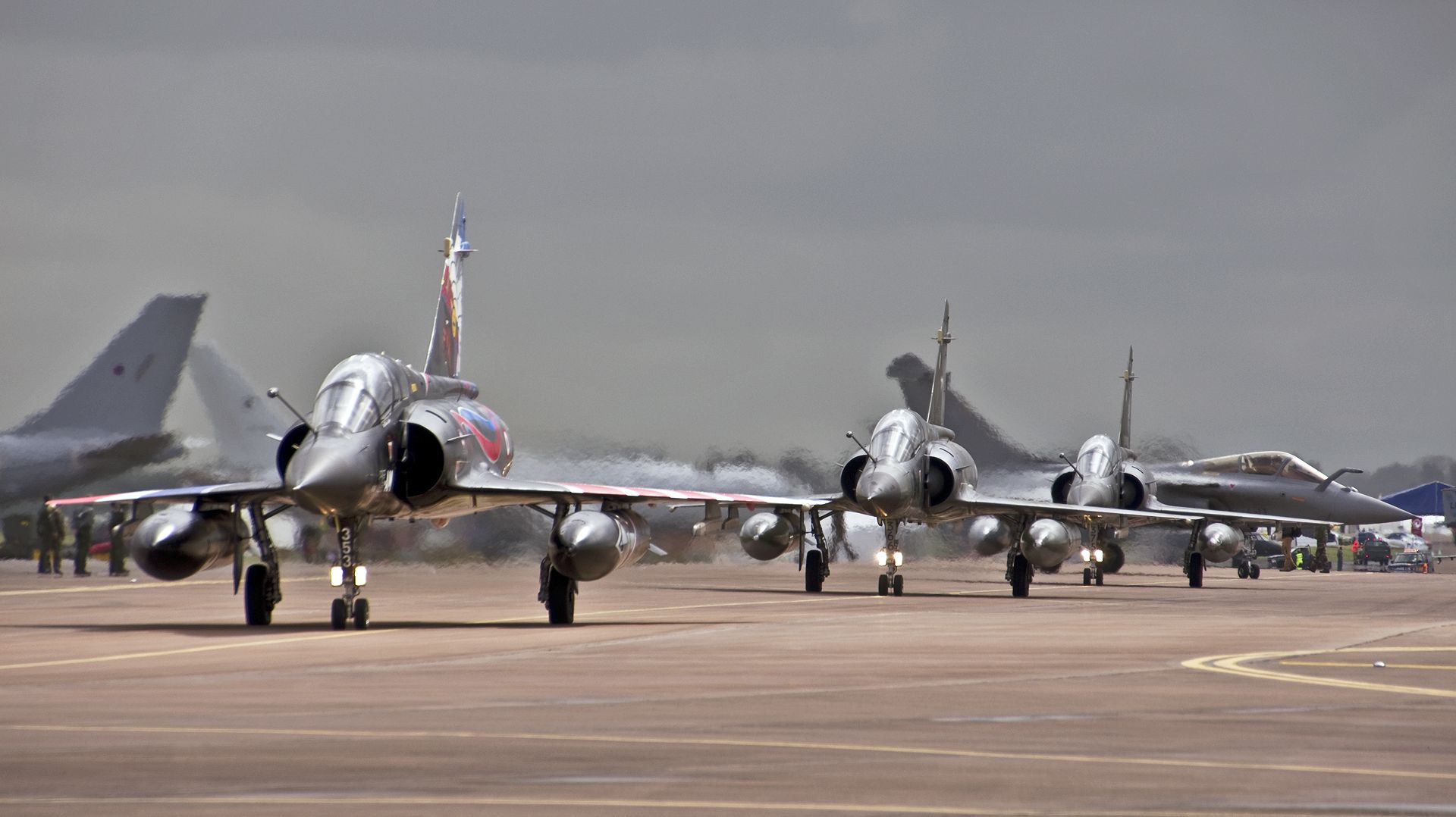 DASSAULT-BREGUET Mirage 2000 — - French Air Force AMD Mirage 2000N (353/125-AM + 366/125-BC + 375/125C1) taxi to depart after RIAT 2016 