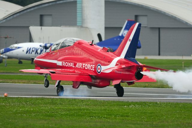 Boeing Goshawk (XX319) - 2012 Farnborough Airshow, Red Arrows Landing sequence,br /Open RAT(Ram Air Turbine) door