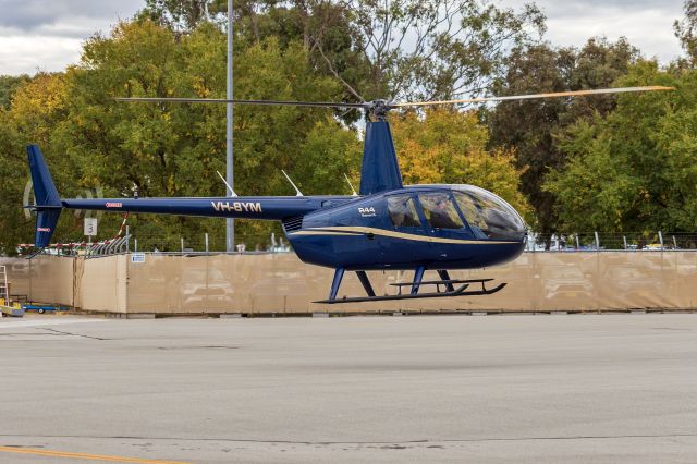 Robinson R-44 (VH-8YM) - Robinson R44 Raven II departing Wagga Wagga Airport.