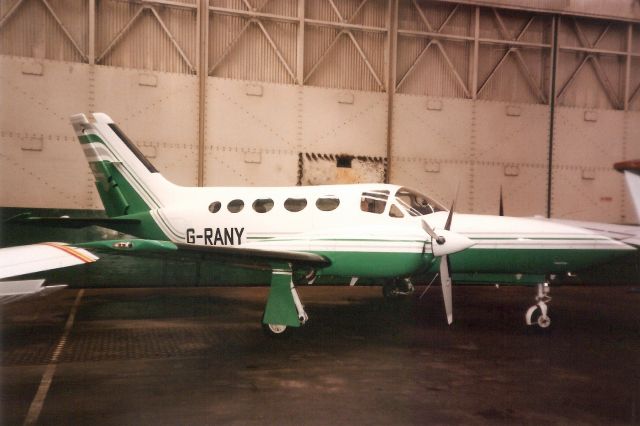 Cessna 421 (G-RANY) - Seen here in Mar-90.br /br /Transferred to Germany 8-May-92 as D-IVVV,br /then reregistered N160DC 15-Oct-99.