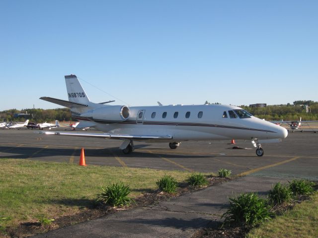 Cessna Citation Excel/XLS (EJA697P) - Parked on the ramp after arriving from Westhampton Beach, NY (KFOK).