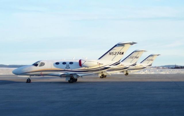 Cessna Citation Mustang (N5274K) - S/N 510-0258 parked at Woodwards Aviation apron awaiting transAtlantic crossing