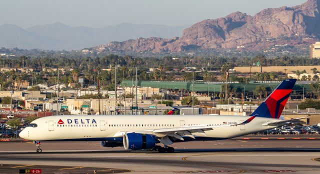 Airbus A350-900 (N505DN) - Spotted from Terminal 3 parking garage, level 8, at KPHX on November 14, 2020