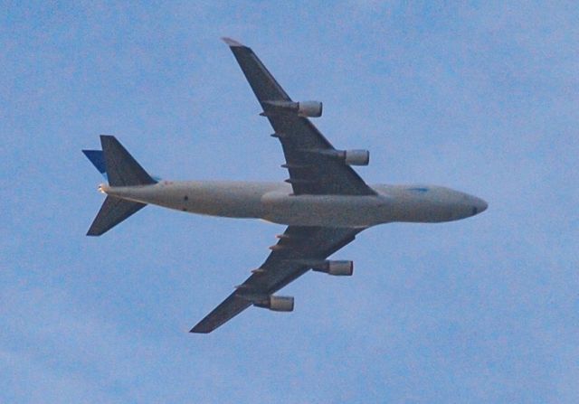 Boeing 747-400 (OE-ILC) - Just after takeoff from GSP headed to Halifax after a quick flight from Germany.  Taken 6/8/20.