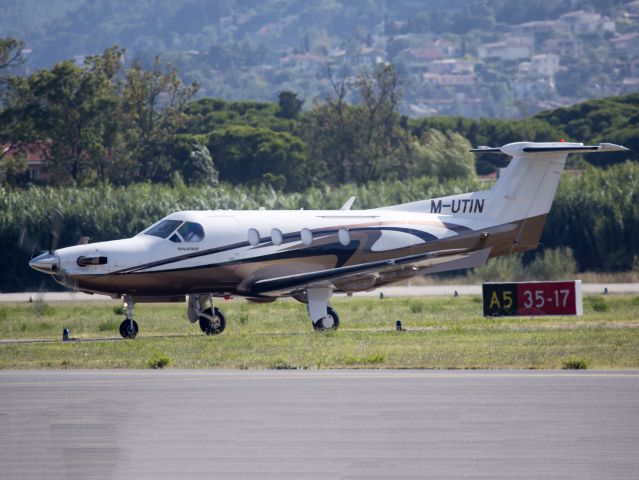 Pilatus PC-12 (M-UTIN) - After landing runway 17.