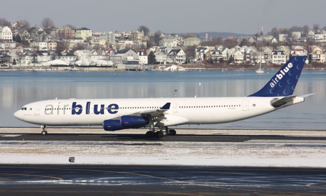 Airbus A340-300 (AP-EDF) - Rare visitor to Logan. Will then head to desert to be retired.