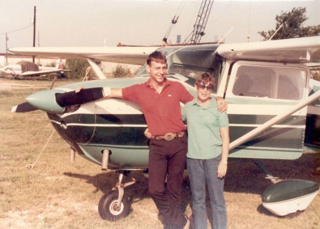Cessna Skyhawk (N8193X) - This photo is from June of 1985.  The dumdass with his hand on the prop is myself.br /(I have since learned better)  N8193X