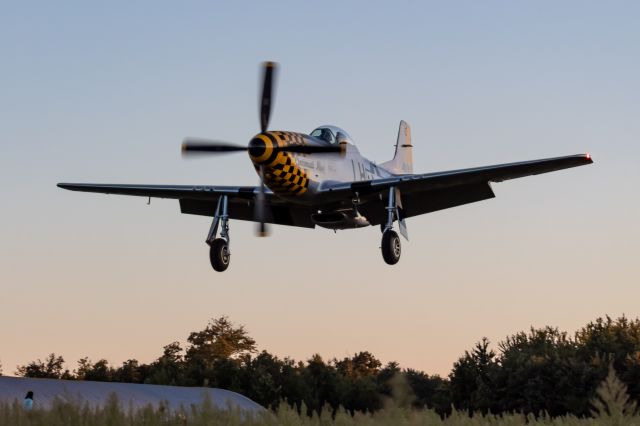 North American P-51 Mustang (N83KD) - The Tri-State Warbird Museum's P-51 "Cincinnati Miss" on a short, low final for runway 4 at Clermont County airport.