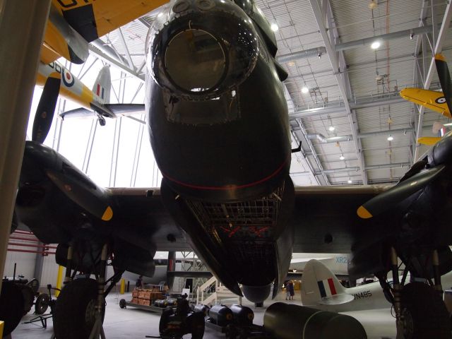 Avro 683 Lancaster — - Avro Lancasters once performed bouncing bomb missions. Now one sits here preserved at Duxford