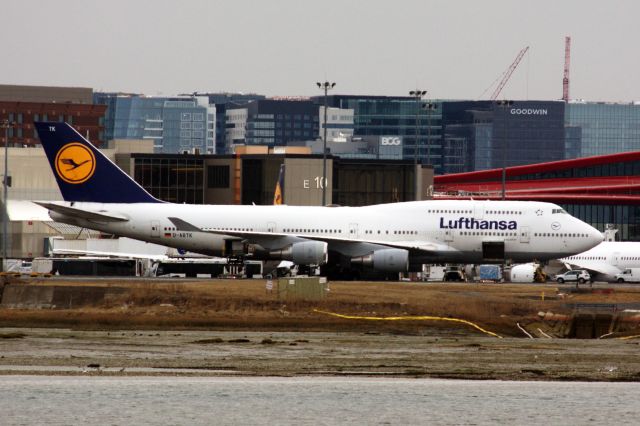 Boeing 747-400 (D-ABTK) - JFK diversion to BOS on 2/16/23. 