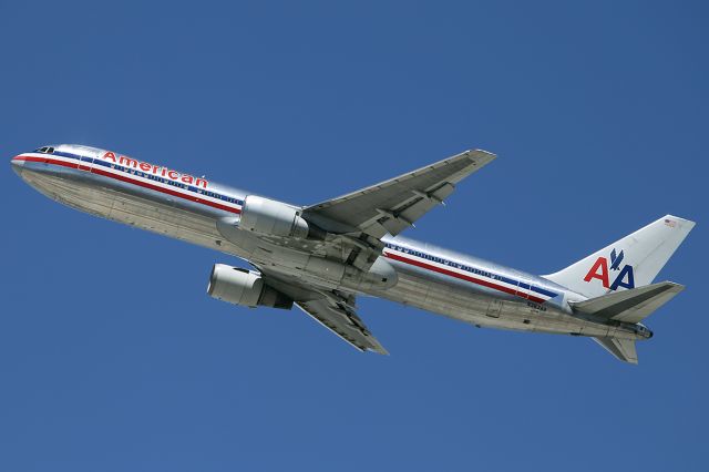 BOEING 767-300 (N363AA) - Takes off.