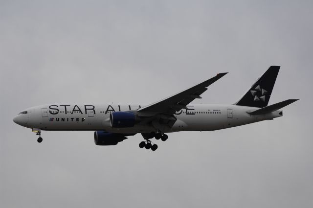 Boeing 777-200 (N218UA) - Final Approach to NRT Airport R/W34L on 2012/01/01 Star Alliance c/s