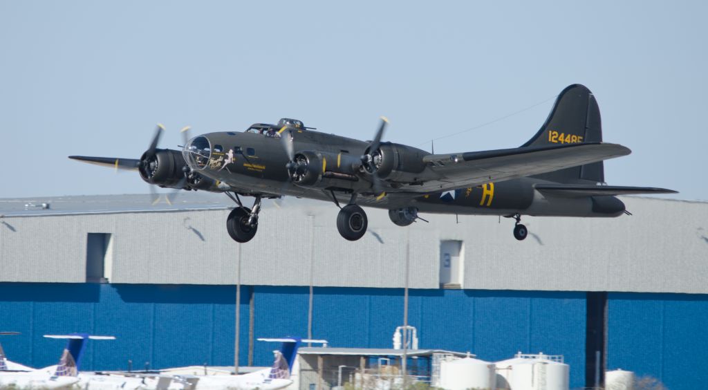 Boeing B-17 Flying Fortress (N3703G) - Shot 03/17/2013  0927 Local  Take Off