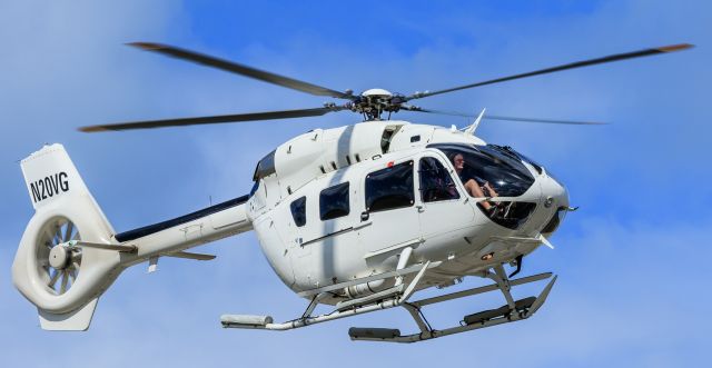 KAWASAKI EC-145 (N20VG) - N20GV in flight to the helipad at TNCM St Maarten.br /22/12/2018