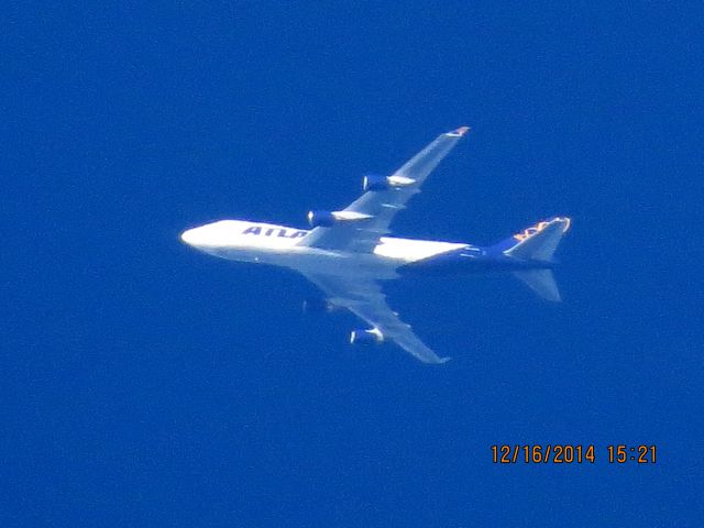 Boeing 747-400 (N477MC) - Atlas Air flight 2862 from SDF to PHX over Baxter Springs Kansas (78KS) at 38,000 feet.