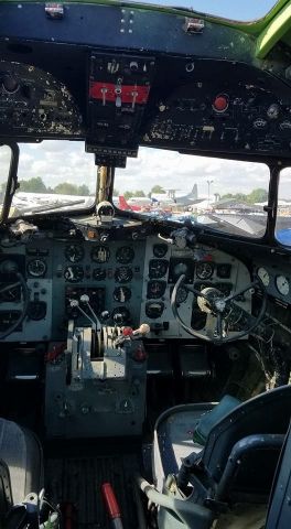 — — - Cockpit of a C-47 at OSH 2016