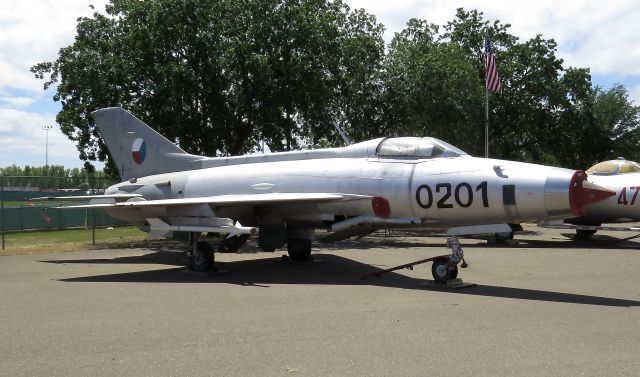 0201 — - A Czechoslovak Air Force MiG-21 parked at the Aerospace Museum of California in Sacramento, California near Sacramento McClellan Airport. br /br /Aircraft: Mikoyan-Gurevich MiG-21F-13 Fishbed C br /Airline: Czechoslovak Air Force br /Location: Sacramento (IATA: KMCC) (ICAO: MCC)  br /Registration: 0201 br /Serial Number: 460201br /br /Photo Date: 04/24/2021