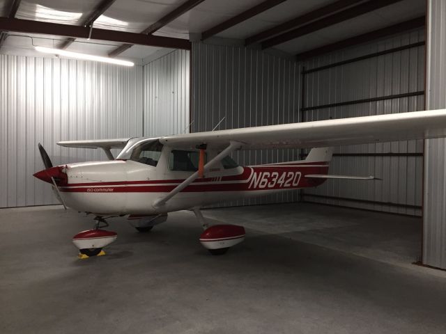 Cessna Commuter (N63420) - N63420 tucked into her new T-hangar, 3/2/2017