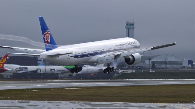 BOEING 777-300 (B-2099) - BOE396 on final to Rwy 16R to complete a flight test on 2/10/14. (LN:1173 cn 43219).