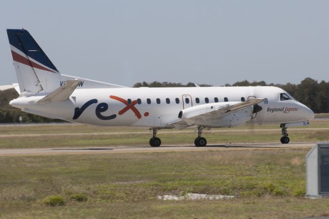 Saab 340 (VH-ZLW) - Taxing to the Common user pier at Brisbane Airport