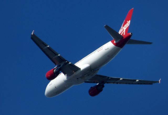 Airbus A320 (N630VA) - Shown here is a Virgin Air Airbus A320 a few minutes until landing in the Spring of 2017.