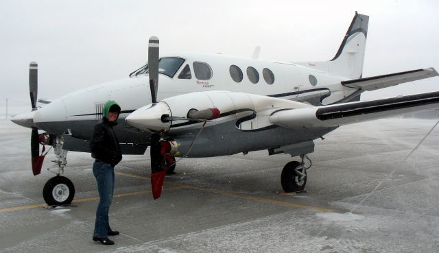 Beechcraft King Air 90 (N331JP) - Cold and breezy at Winner, SD.