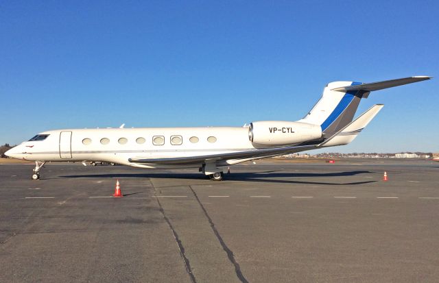 Gulfstream Aerospace Gulfstream G650 (VP-CYL) - New Livery @ KBOS 03/05/2017