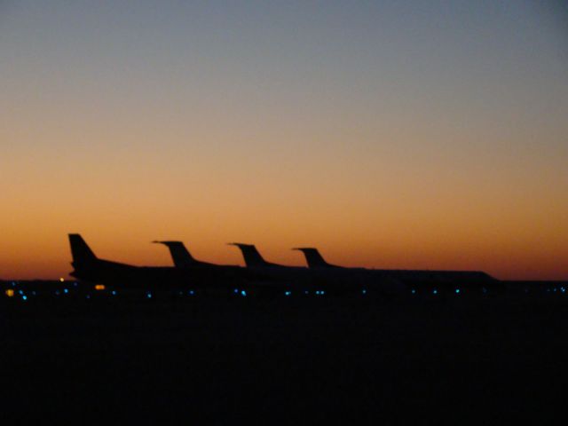 — — - ERJ-135S and Saab 340 in the early morning at Embraer in Nashville.