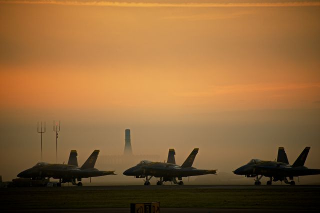 — — - Blue Angels parked in front of the Lakeland VOR