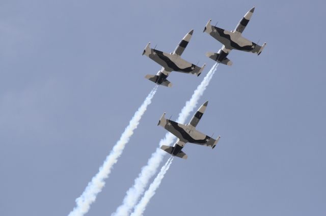 Aero L-39 Albatros (BL-ACK) - Black Diamond Jet Team performing at the 2012 Florida International Airshow