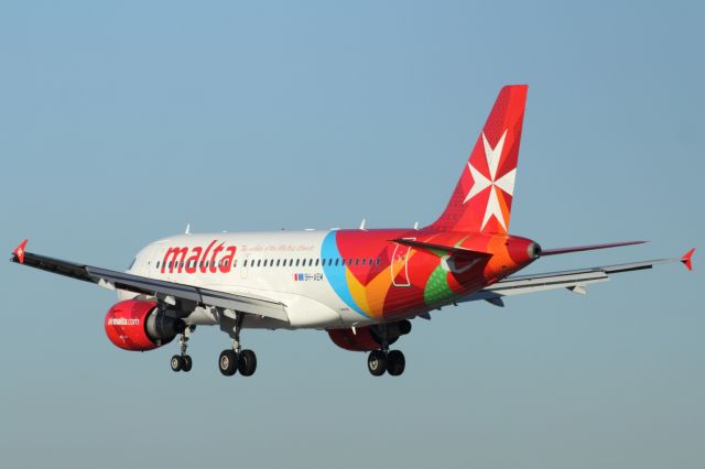Airbus A319 (9H-AEM) - Rear view of Air Malta's new livery on an A319.