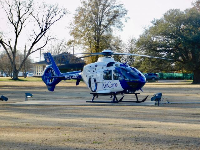 Eurocopter EC-635 (N523MT) - UMMC AirCare 4 making a rare visit in Bolivar Medical Center to pick up a patient 