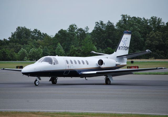 Cessna Citation II (N717DM) - RIDGE AIRE INC at KJQF. Logo recently added to tail - 6/23/11