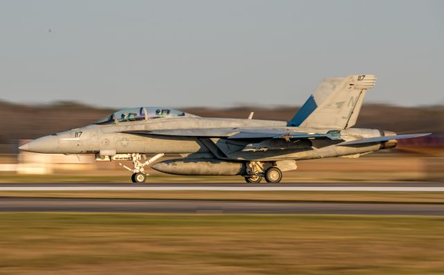 McDonnell Douglas FA-18 Hornet (16-5918) - A F/A-18F rockets down RWY35L at KEFD on 12/4/2020